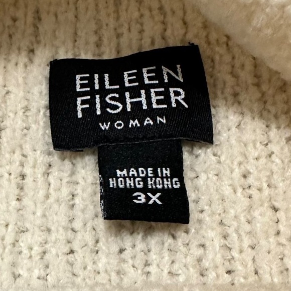 Eileen Fisher Wool Blend TurtleNeck Knit Ivory Sweater - Picture 4 of 5